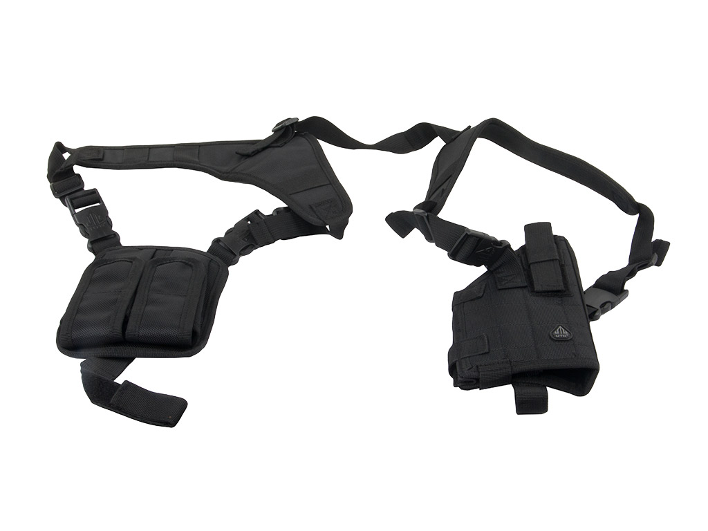 Vartikales Schnellziehholster Formholster Schulterholster mit Magazintasche UTG für große Pistolen Cordura schwarz