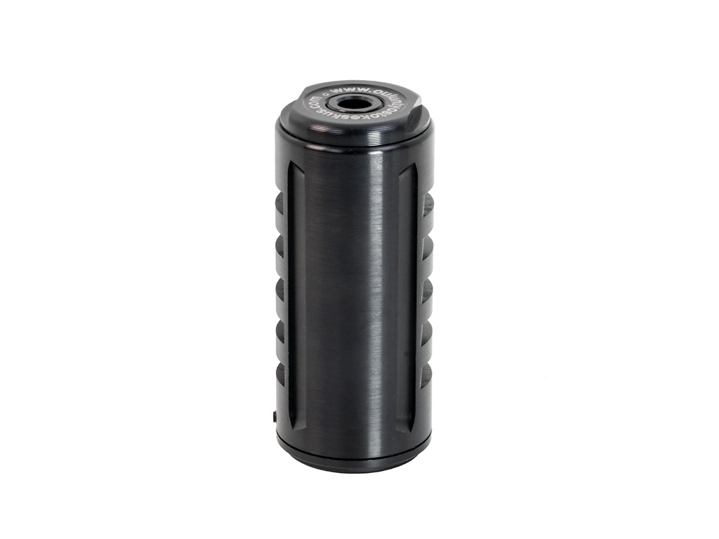 SAK Pocket Schalldämpfer, Aluminium, schraubbar, 1/2 Zoll UNF Gewinde, mit 2 Weaver-, Picatinny-Schienen, schwarz, Kaliber 4,5 bis 5,5 mm (P18)