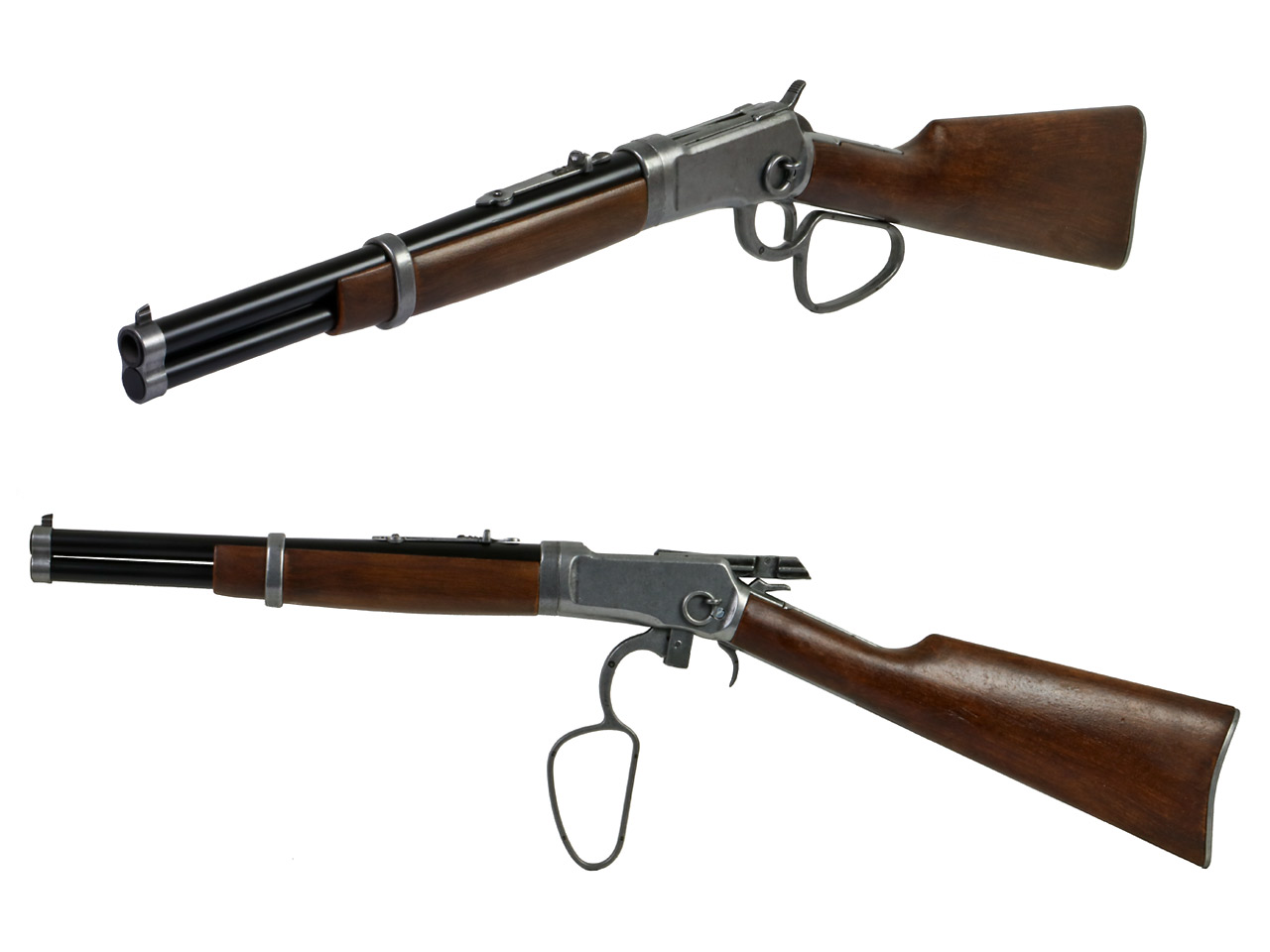 Deko Westerngewehr Kolser Winchester Mod. 92 Carbine USA 1892 realistisches Repetieren mit Hülsenauswurf Länge 82 cm altgrau