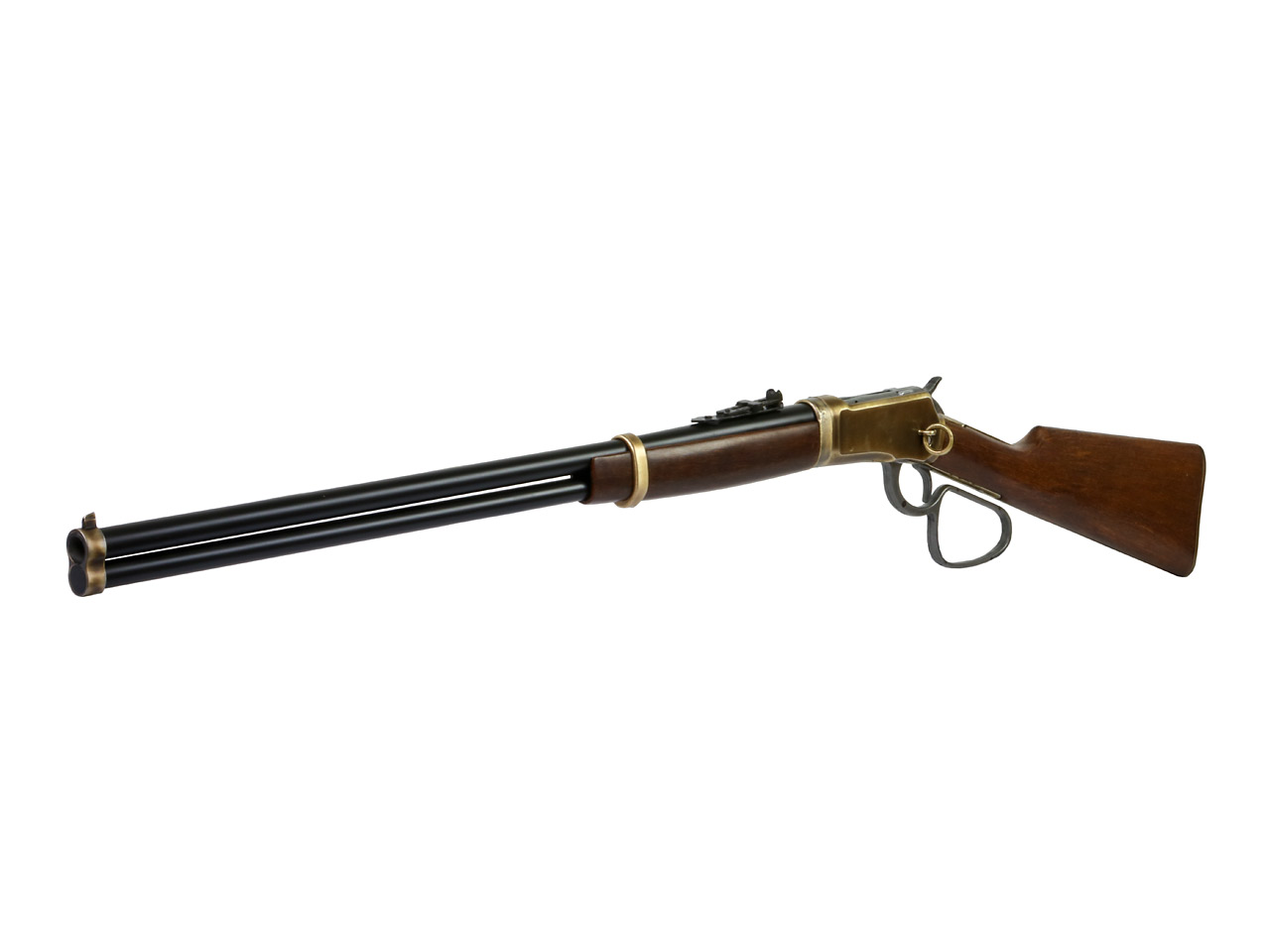 Deko Westerngewehr Kolser Winchester Mod. 92 Carbine Long Range USA 1892 realistisches Repetieren mit Hülsenauswurf Länge 108 cm messing