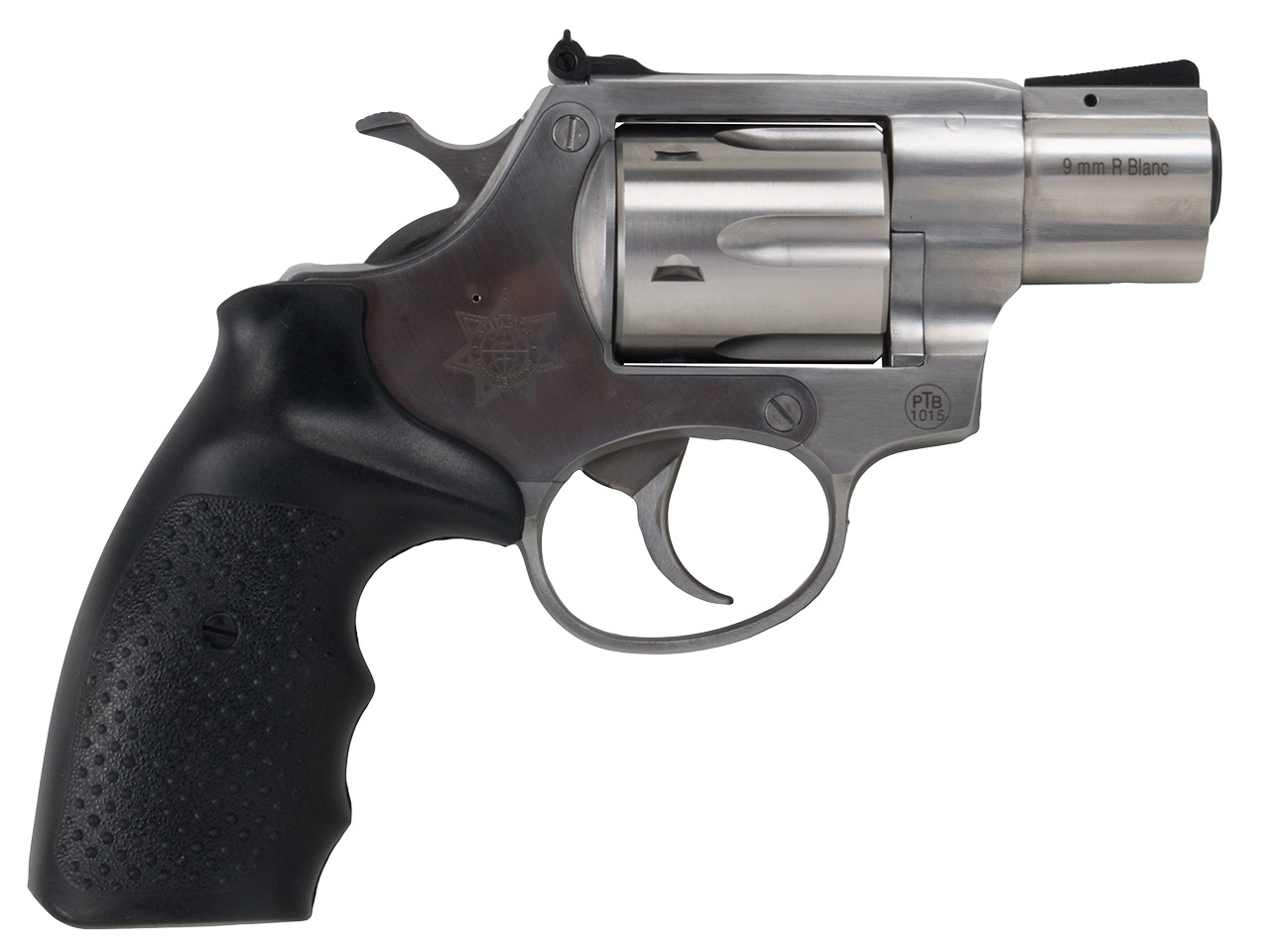 Schreckschuss Revolver Steel Cop S Tac Edelstahl 2 Zoll Vollstahl mit Laufgewinde Kaliber 9 mm R.K. (P18)