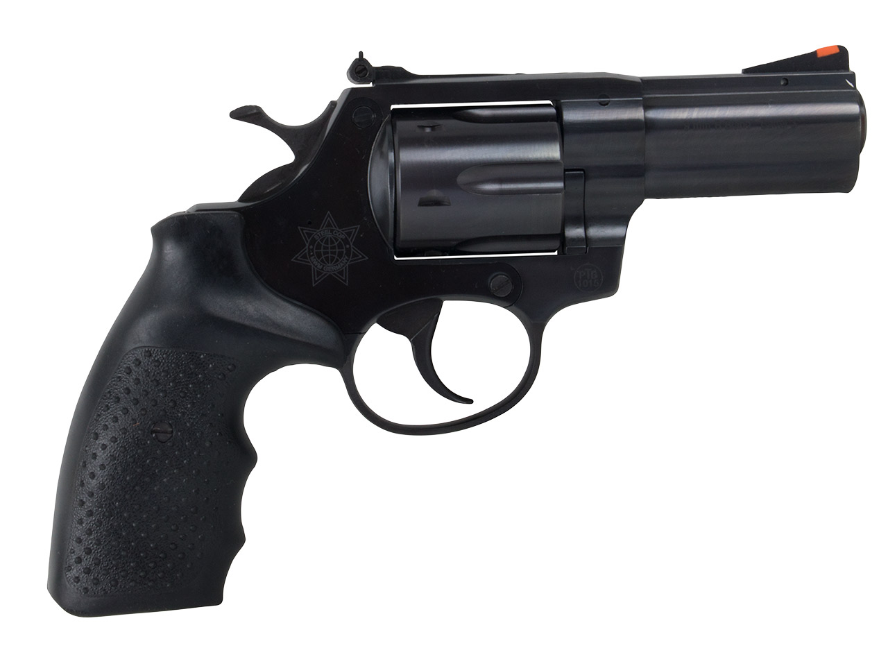 Schreckschuss Revolver Steel Cop Tac 3 Zoll Vollstahl schwarz mit Laufgewinde Kaliber 9 mm R.K. (P18)