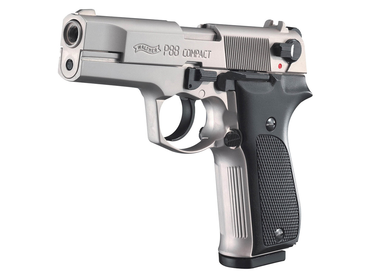 Schreckschuss Pistole Walther P88 Compact nickel KS Kaliber 9 mm P.A.K. (P18) <b>+ Universalholter</b>