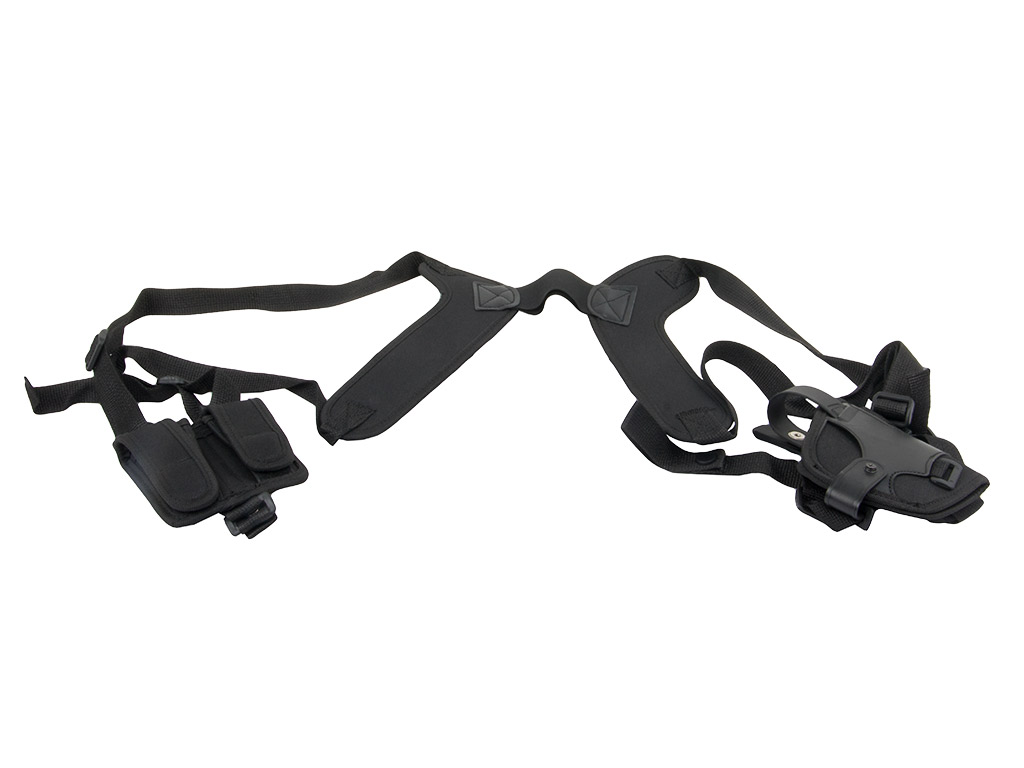 Schnellziehholster Formholster Schulterholster mit Magazintasche für mittlere und große Kurzwaffen Cordura schwarz