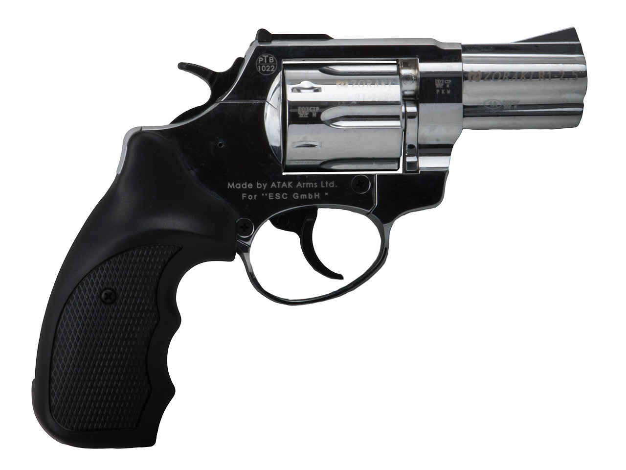 Schreckschuss Revolver Zoraki R1 Chrom 2,5 Zoll Kaliber 9 mm R.K. (P18) <b>+ 50 Schuss</b>