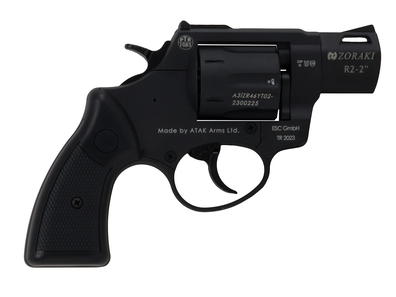 Schreckschuss Revolver Zoraki R2 Black 2 Zoll PTB 1083 Kaliber 9 mm R.K. (P18)