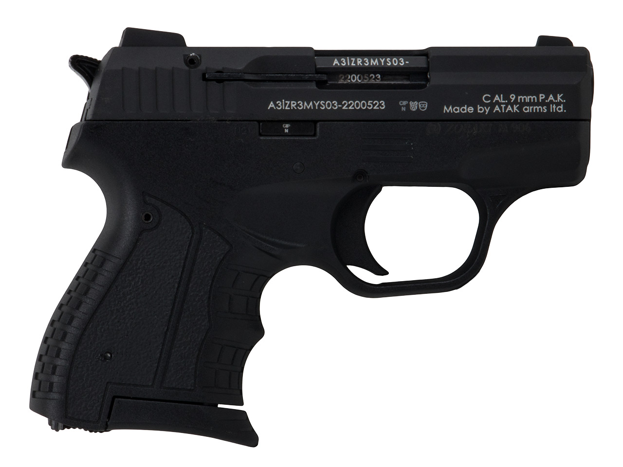 Schreckschuss Pistole Zoraki M 906 schwarz PTB 1064 Kaliber 9 mm P.A.K. (P18) <b>+ 50 Schuss</b>