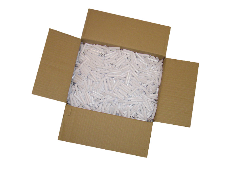 Plastikröhrchen für Tonröhrchen Kugelfang, weiß, Inhalt ca. 200 Stück