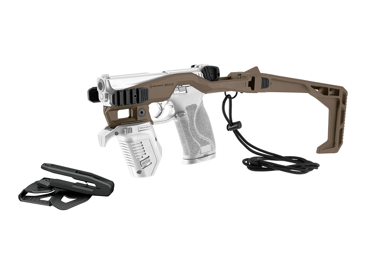 Recover 20/22 Stabilizer Basiskit Level 2 für diverse Smith & Wesson M&P Pistolen desert tan inklusive Holster