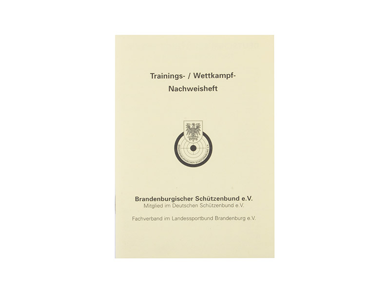 Schießbuch Trainingsbuch Wettkampfbuch Brandenburgischer Schützenbund für Pistole und Gewehr