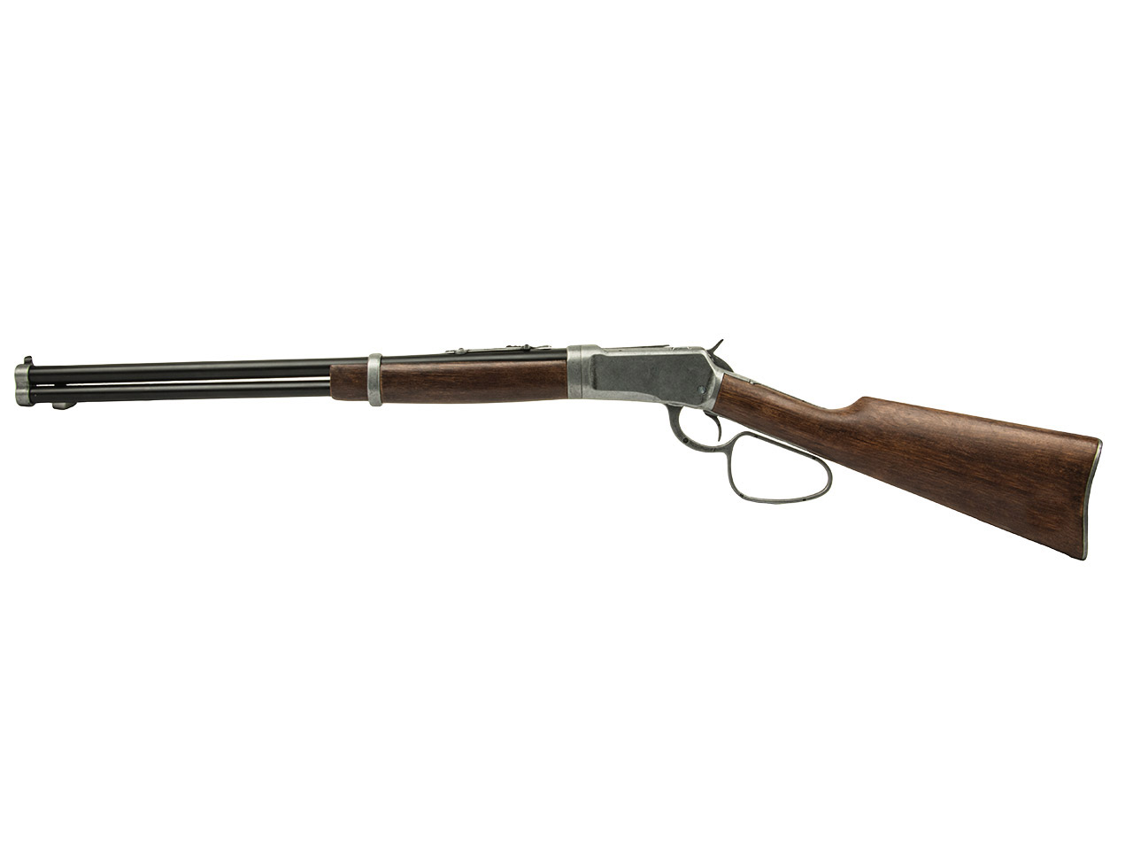Deko Westerngewehr Kolser Winchester Mod. 92 Carbine USA 1892 Repetieren mit Hülsenauswurf größerer Repetierhebel Länge 100 cm altgrau