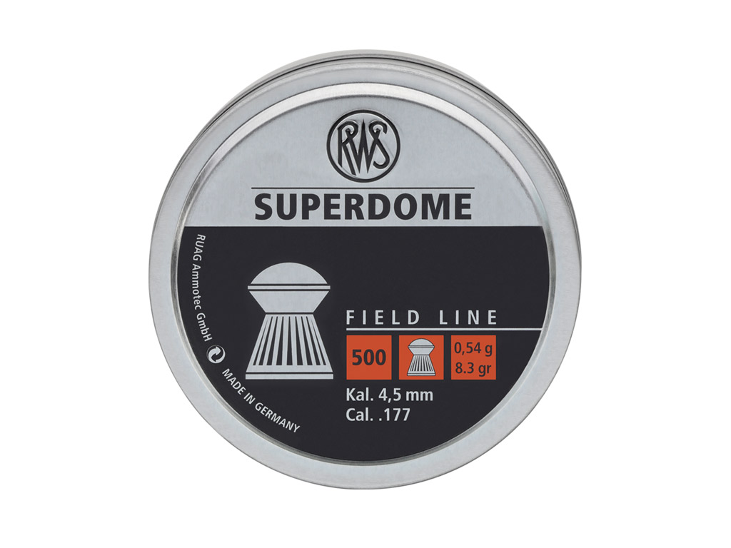 RWS Superdome Diabolo, Rundkopf, geriffelt, Field Target, 0,54 g, Kaliber 4,5 mm, 500 Stück