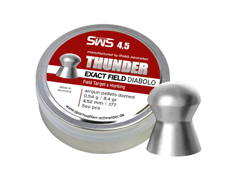 Rundkopf Diabolos SWS Thunder Exact Field Kaliber 4,52 mm 0,54 g glatt 500 Stück