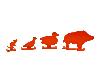 Stahlziele Animals, 4 Tiermotive zum Aufstellen, orange