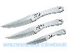 Wurfmesser 3er Set Stahl Gesamttlänge 15 cm 22 cm und 24 cm inklusive Nylonscheide (P18)