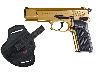 Schreckschuss, Gas-, Signalpistole Browning GPDA 9 24 Karat vergoldet Kaliber 9 mm P.A.K. (P18) <b>+ Universalholster</b>
