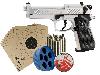 CO2 Pistole Beretta M 92 FS nickel schwarze Kunststoffgriffschalen Kaliber 4,5 mm (P18)<b>+ Diabolos Zielscheiben CO2 Kapsel Speedloader</b>
