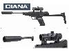 Federdruck Luftpistole Diana LP 8 Magnum Tactical, schwarz, Red Dot, Hinterschaft, Kaliber 4,5 mm (P18)