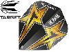 3 Stück TARGET flights POWER STAR BLACK, Phil Taylor, 100 micron, No6-Form