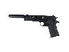 CO2 Pistole Colt 1911 A1 schwarz Kaliber 4,5 mm Diabolo (P18)<b>+ Schalldämpfer schwarz Adapter</b>