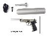 Adapter und silberner Schalldämpfer für CO2 Pistole Walther CP88 (P18)