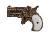 Deko Pistole Derringer USA 1866 Kaliber .41 Elfenbeinimitat Griffe messing verziert