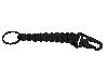 Schlüsselanhänger Parachute Cord mit Schlüsselring und Karabinerhaken schwarz handgefertigt
