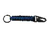 Schlüsselanhänger Parachute Cord mit Schlüsselring und Karabinerhaken blau schwarz handgefertigt
