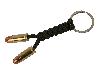 Schlüsselanhänger mit Schlüsselring Parachute Cord mit 2 Patronen im Kaliber 9 x 19 mm 9 mm Luger oliv handgefertigt