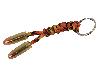 Schlüsselanhänger mit Schlüsselring Parachute Cord  2 Patronen Kaliber 9 x 19 mm 9 mm Luger gemustert orange gelb rot schwarz handgefertigt