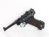 Schreckschuss-, Gas-, Signalpistole MELCHER ME Mod. P 08, brüniert, Holzgriff, Kal. 9 mm P.A. (P18)