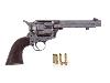Deko Revolver Kolser Colt SAA .45 Peacemaker USA 1873, 5,5 Zoll, antik grau, Griffschalen in Holzoptik