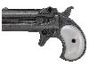 Deko Pistole Kolser Derringer 95 USA 1866 Kaliber .41 altgrau Griffschalen in Perlmuttoptik