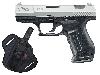 Schreckschuss Pistole Walther P99 bicolor nickel Kaliber 9 mm P.A.K. (P18)<b>+ Universalholster</b>