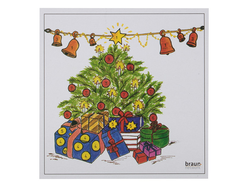 Zielscheibe Weihnachtsbaum 14 x 14 cm farbig 10 Stück